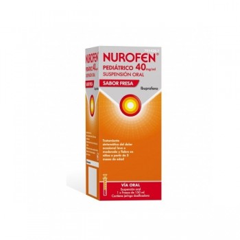 NUROFEN PEDIATRICO 40 mg/ml SUSPENSION ORAL SABOR FRESA, 1 frasco de 150 ml