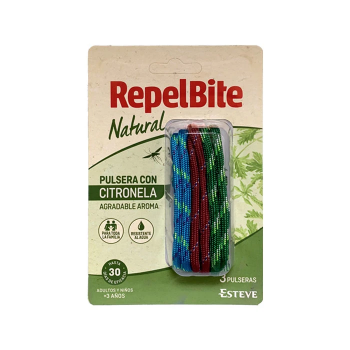 REPEL BITE NATURAL PULSERA DE CUERDA CON CITRONELA 3 UNIDADES