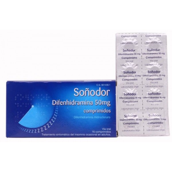 SOÑODOR DIFENHIDRAMINA 50 mg COMPRIMIDOS, 16...