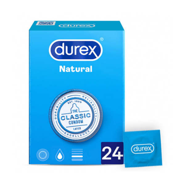 DUREX NATURAL PLUS PERSERVATIVOS 24 UNIDADES