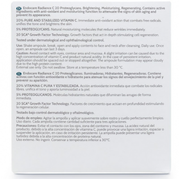 ENDOCARE RADIANCE C 20 PROTEOGLICANOS AMPOLLAS 2 ML 10 AMPOLLAS